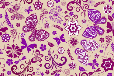 Seamless spring pattern with openwork butterflies vector