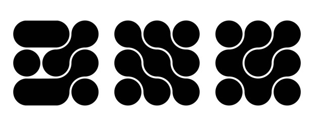 set of connected black dots transition metaballs vector image