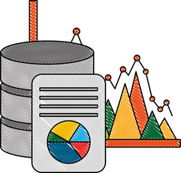 business database server document statistic vector image