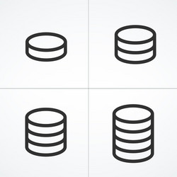 database icon set storage network symbol data vector