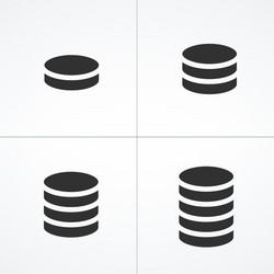 database icon set storage network symbol data vector