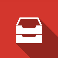 Document Inbox Icon with Shadow vector image