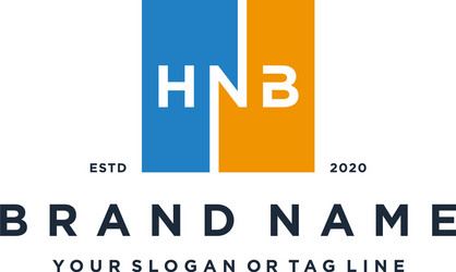 letter hnb square logo design vector