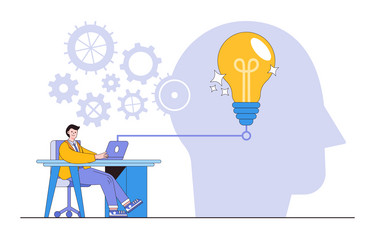 solution for entrepreneur creative idea to solve vector image