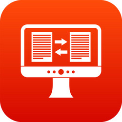 translator app on the screen of computer icon vector image