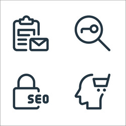 Web apps seo line icons linear set quality vector
