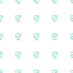 Graph on board icon pattern seamless white vector