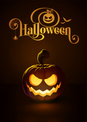 jack o lantern dark scary smile vector