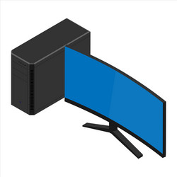 Personal Computer with Monitor - Isometric View vector image