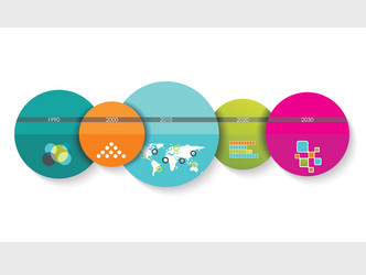 time line design can be used for workflow layout vector image