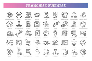 Franchise Business Line Icons Vector Image