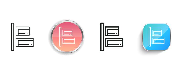left align icon thin linear regular and button vector image