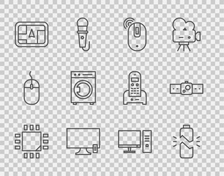 set line processor with microcircuits cpu broken vector image
