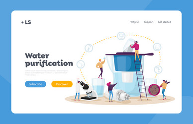 water filtration landing page template tiny vector