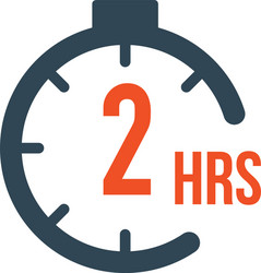 2 hours round timer or countdown icon vector image