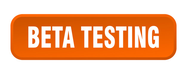 beta testing button square 3d push vector image