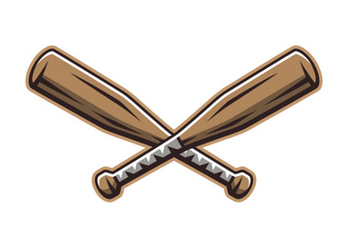 Crossed Baseball Bats Logo Vector Image