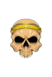 Human skull with bandana vector