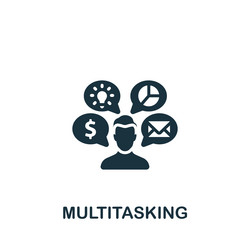 multitasking icon monochrome simple project vector image