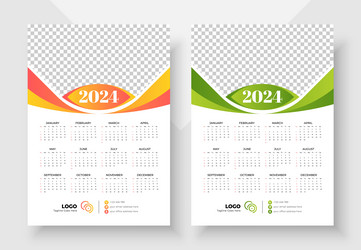 Print ready one page wall calendar template Vector Image