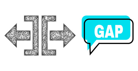 Shifted gap message balloon and net mesh divide vector