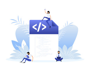 computer programming or developing software vector image