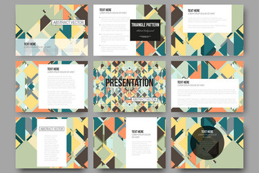 Set of 9 templates for presentation slides vector