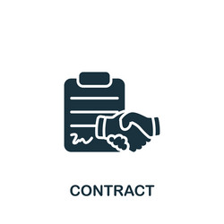 Contract icon monochrome simple project vector