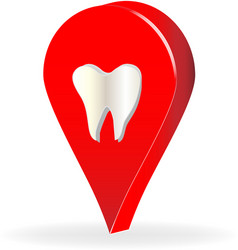 Dentist tooth business location icon vector