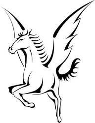 Elegant Pegasus Silhouette Vector Image