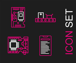 set line computer api interface printed circuit vector