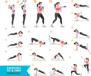 Woman Fitness Workout Exercise Vector Image