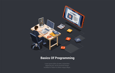 programming and coding it online school vector image