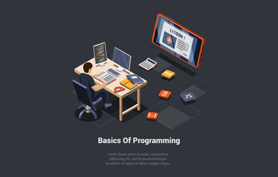 programming and coding it online school vector