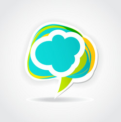 Speech cloud bubble green background vector