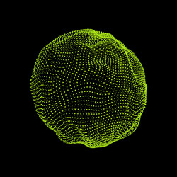sphere consisting of points abstract globe grid vector image