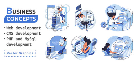 website architecture concepts web development vector image