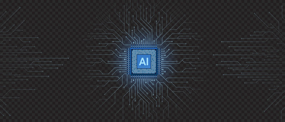ai technology cpu chipset with printed circuit vector image