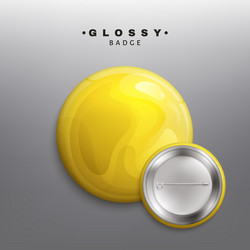 blank yellow badge pin or web button vector image