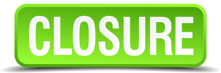 closure green 3d realistic square isolated button vector image