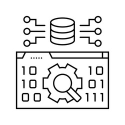 data validation database line icon vector image