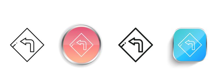 left icon thin linear regular and button style vector image