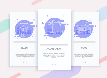 Onboarding screens user interface kit for mobile vector