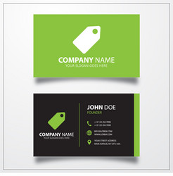 price tag icon business card template vector