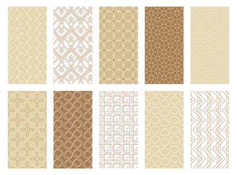 Abstract geometric seamless patterns set swirl vector