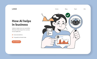 help of artificial intelligence for business web vector image