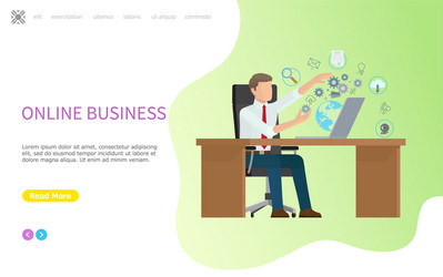 online business web poster processes in computer vector image