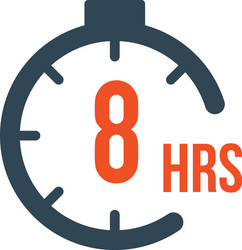 8 Hour Countdown Timer Icon vector