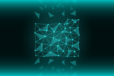 a file folder of lines and triangles network vector image