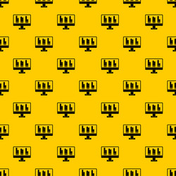 business graph at computer screen pattern vector image